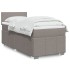 Cama box spring con colchón tela gris taupe 100x200