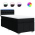 Cama box spring con colchón tela negro 100x200