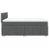 Cama box spring con colchón tela gris oscuro 140x200