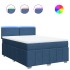 Cama box spring con colchón tela azul 140x200