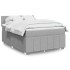 Cama box spring con colchón tela gris claro 140x200