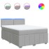 Cama box spring con colchón tela gris claro 140x200