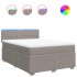 Cama box spring con colchón tela gris taupe 140x190