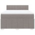 Cama box spring con colchón tela gris taupe 140x190