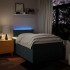 Cama box spring con colchón tela azul 120x190