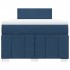 Cama box spring con colchón tela azul 120x190