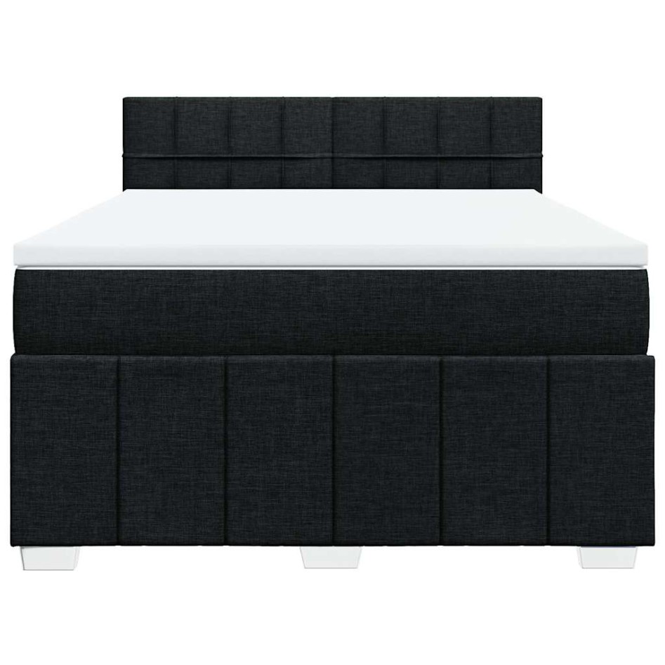 Cama box spring con colchón tela negro 140x190