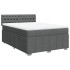 Cama box spring con colchón tela gris oscuro 140x190