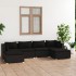 Set de muebles de jardín 6 pzas y cojines ratán sintético