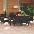 Set de comedor de jardín 7 pzas y cojines ratán sintético