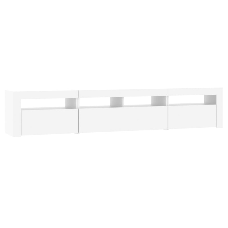 Mueble de TV con luces LED blanco 210x35x40