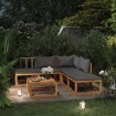 Set muebles de jardín 6 pzas con cojines madera maciza acacia