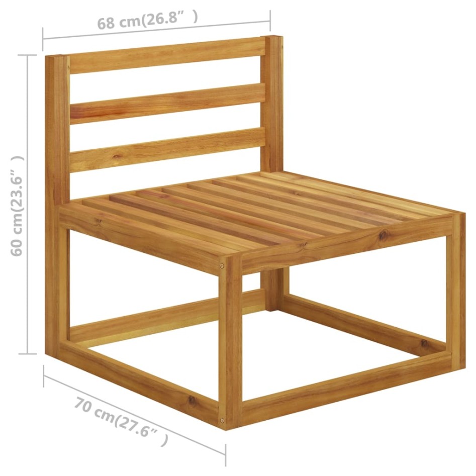 Set muebles de jardín 6 pzas con cojines madera maciza