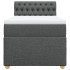 Cama box spring individual con colchón tela gris
