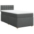 Cama box spring individual con colchón tela gris