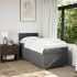 Cama box spring individual con colchón tela gris