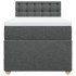Cama box spring individual con colchón tela gris
