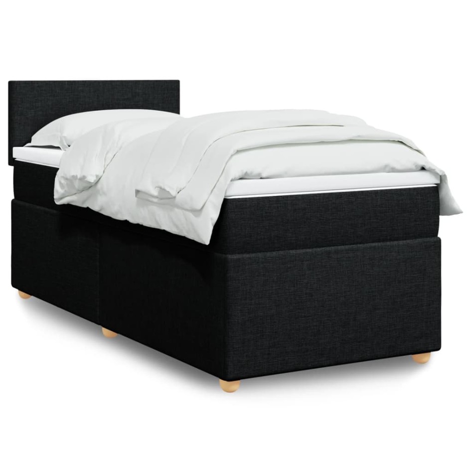 Cama box spring individual con colchón tela