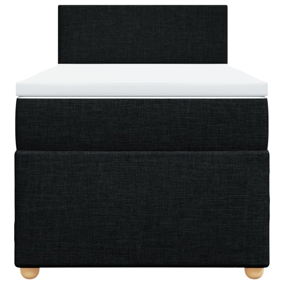 Cama box spring individual con colchón tela