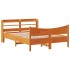 Estructura cama con cabecero madera pino marrón cera 120x190