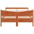 Estructura cama con cabecero madera pino marrón cera 120x190