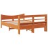 Estructura cama con cabecero madera pino marrón cera 120x190