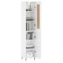 Aparador alto madera contrachapada blanco brillo 34,5x34x180