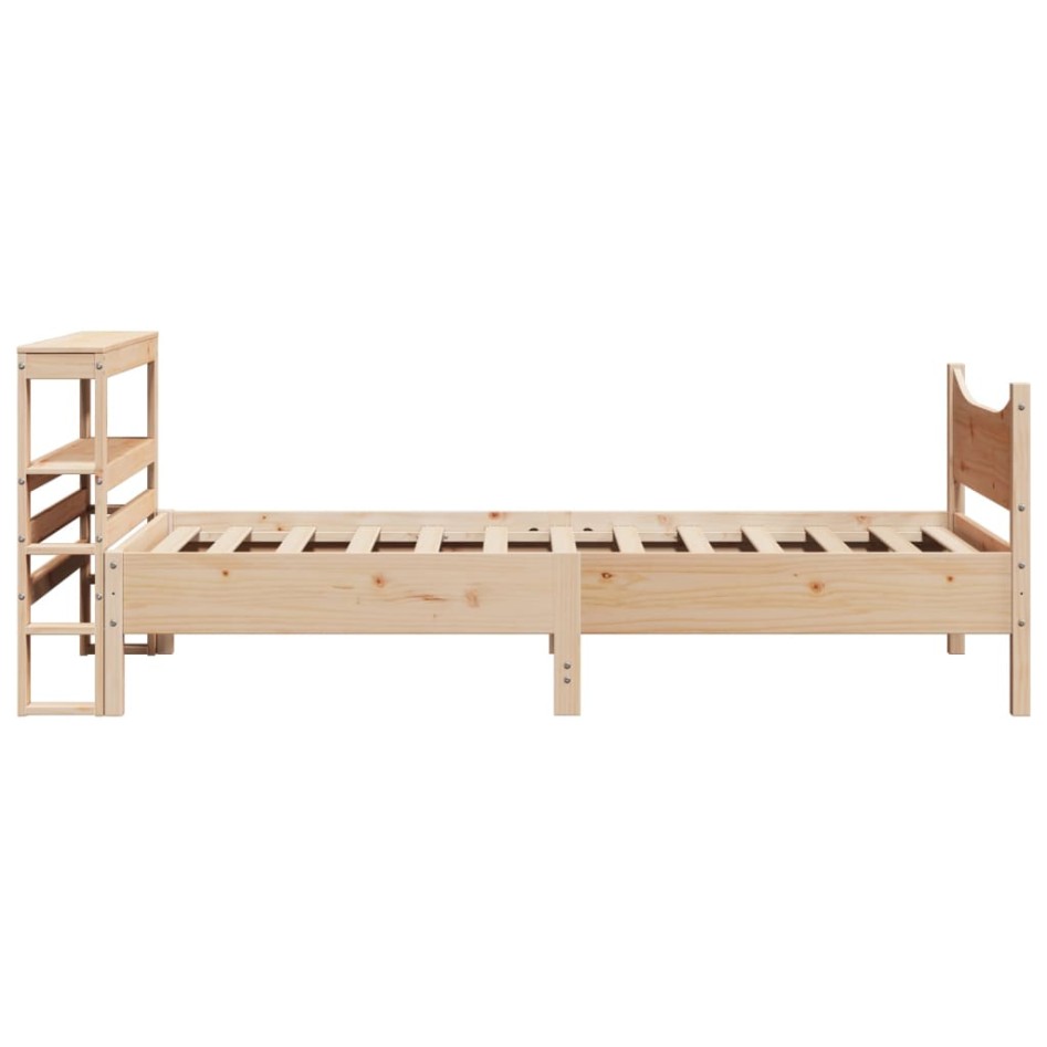 Estructura de cama con cabecero madera maciza pino 90x190