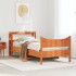 Estructura cama con cabecero madera pino marrón cera 90x190