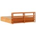 Estructura cama con cabecero madera pino marrón cera 200x200