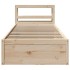 Estructura de cama con cabecero madera maciza de pino 90x200