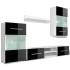 Vitrina de pared de TV iluminación LED 4 pzas negro alto