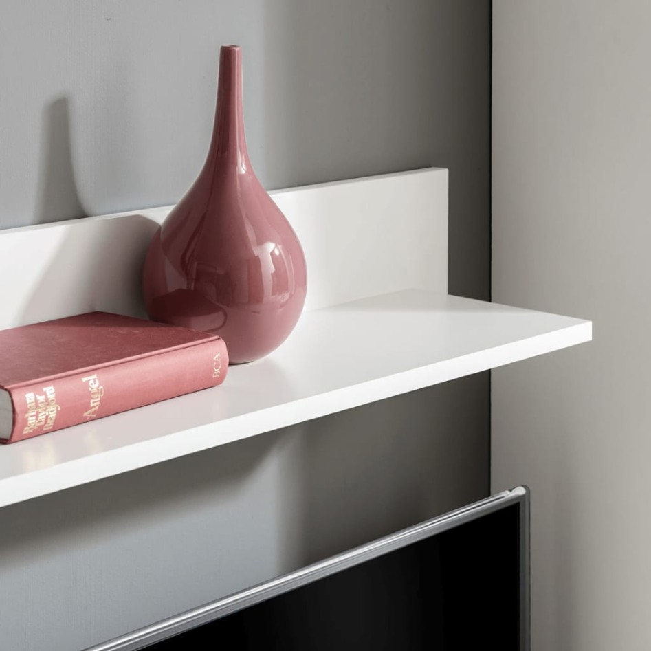 Vitrina de pared de TV iluminación LED 4 pzas negro alto