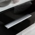 Vitrina de pared de TV iluminación LED 4 pzas negro alto