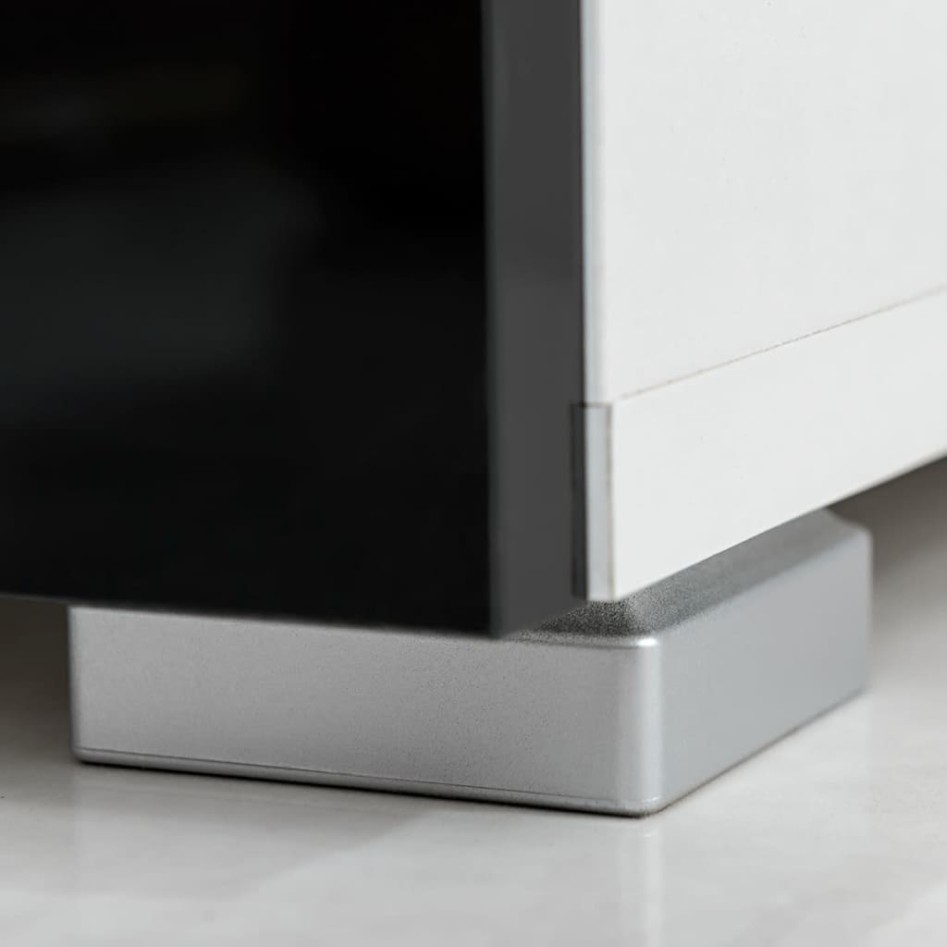 Vitrina de pared de TV iluminación LED 4 pzas negro alto