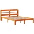 Estructura de cama sin colchón madera maciza marrón 135x190