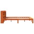 Estructura de cama sin colchón madera maciza marrón 135x190