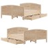 Estructura de cama sin colchón madera maciza de pino 135x190
