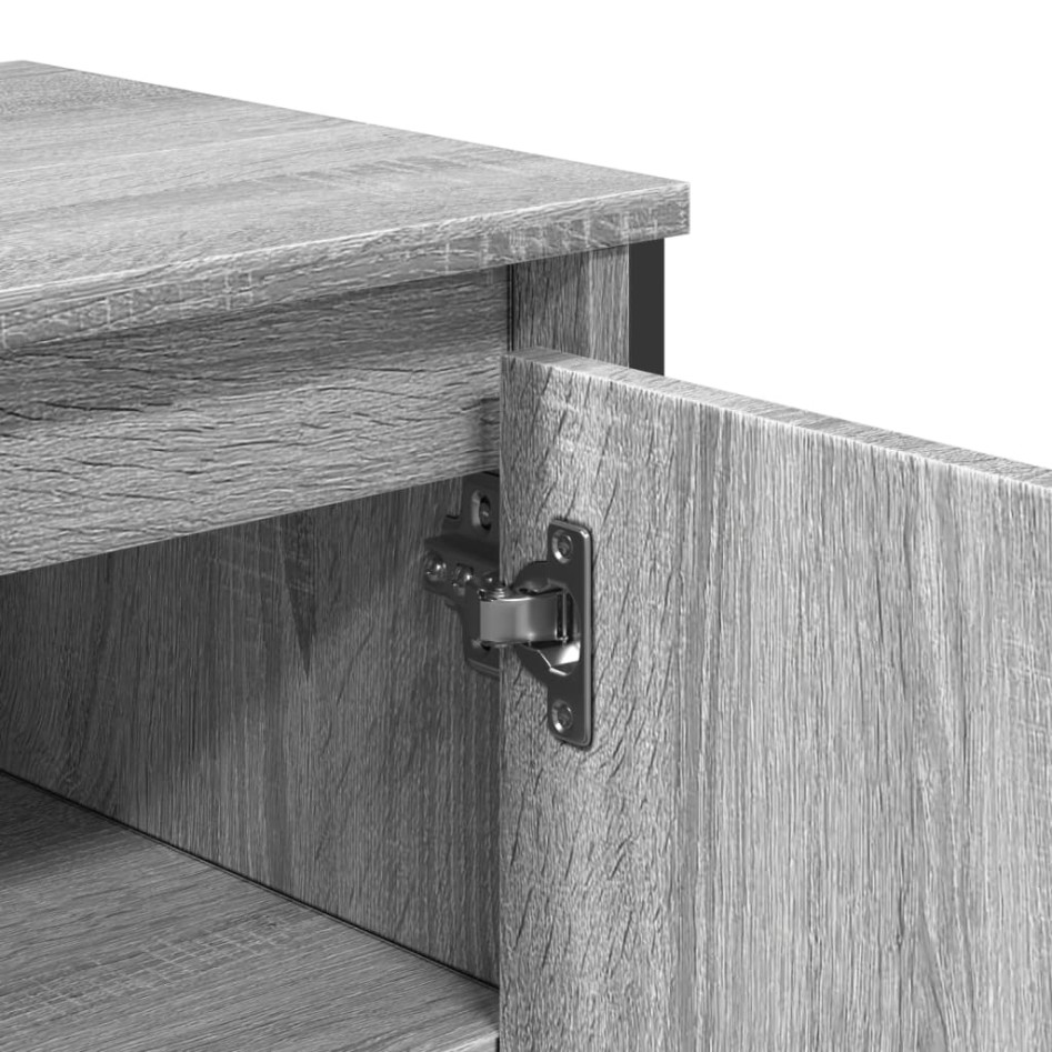 Armario lavabo baño madera ingeniería gris Sonoma 91x35x60