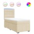 Cama box spring con colchón tela color crema 80x200