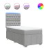 Cama box spring con colchón tela gris claro 80x200