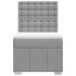 Cama box spring con colchón tela gris claro 80x200