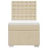 Cama box spring con colchón tela color crema 80x200