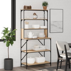 Estantería cocina 6 niveles madera ingeniería roble