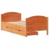 Cama sin colchón madera maciza de pino marrón cera 100x200