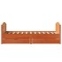 Cama sin colchón madera maciza de pino marrón cera 100x200