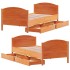 Cama sin colchón madera maciza de pino marrón cera 100x200
