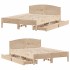 Estructura de cama sin colchón madera maciza de pino 120x190