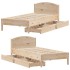 Estructura de cama sin colchón madera maciza pino 75x190