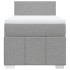 Cama box spring con colchón tela gris claro 80x200